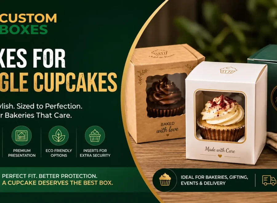 Boxes for single cupcakes with inserts for premium bakery packaging