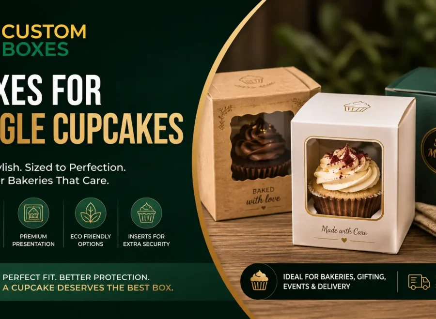 Boxes for single cupcakes with inserts for premium bakery packaging