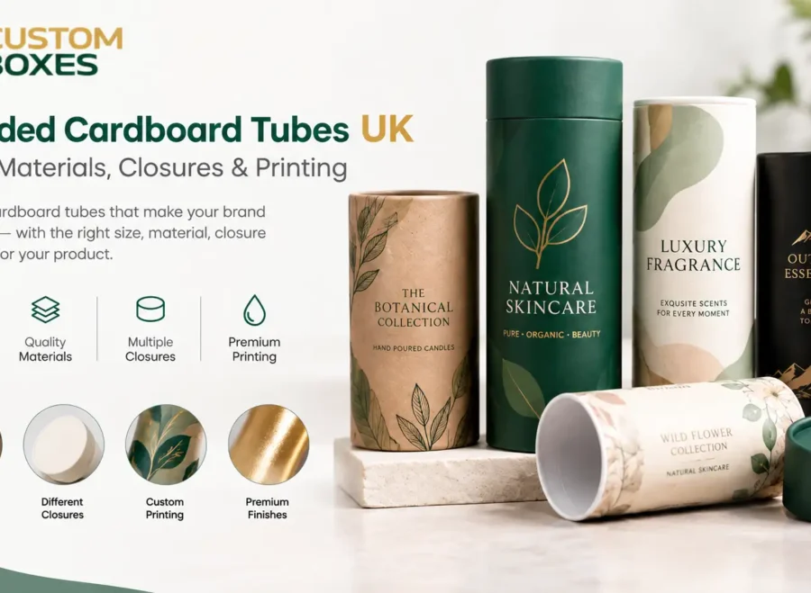Branded cardboard tubes UK with custom printing, sizes and closure options