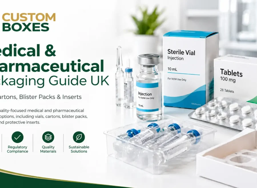 Medical & pharmaceutical packaging with vials, blister packs, cartons and protective inserts