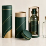 Custom tubes for bottles with printed branding and fitted lids